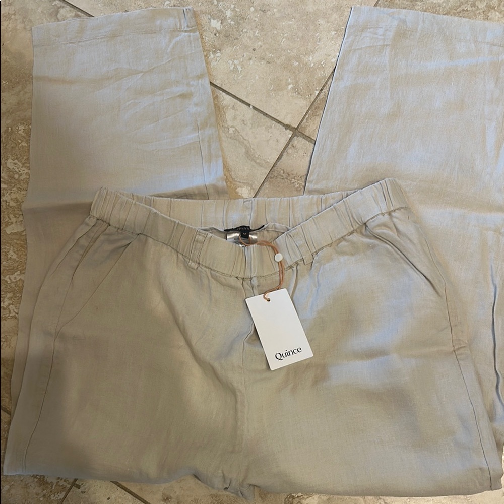 Quince women khaki linen pant